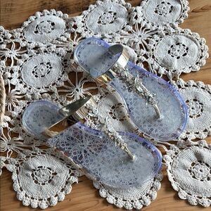 Jewel Badgley Mischka Gold and Silver Sandals with Chic Elegance